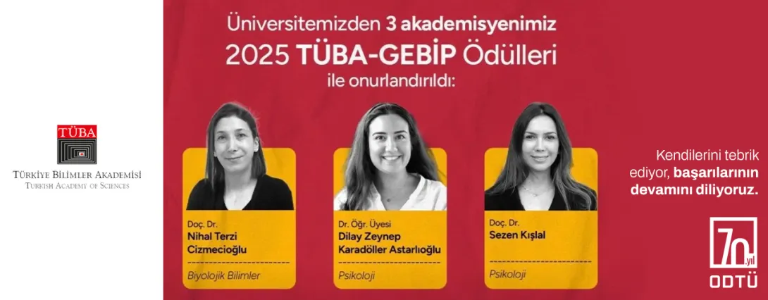 3 of Our Academicians Awareded with Turkish Academy of Sciences-GEBİP Reward
